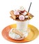 Extreme milkshake. Overshake. Milk Freakshake with waffles and sweets