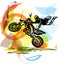 Extreme motocross racer by motorcycle