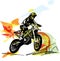 Extreme motocross racer by motorcycle