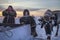 The extreme north, Yamal, the past of Nenets people, the dwelling of the peoples of the north, a family photo near the yurt in the