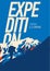 Extreme outdoor adventure poster. High mountains illustration.