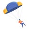 Extreme parachuter icon, cartoon style