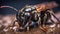 Extreme sharp and detailed view of small metallic, animals, insects