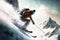 Extreme skiing jump active winter sports for adults, generative ai
