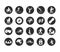 Extreme sport active lifestyle swim motocross runner climber hiking diving block and flat icons set