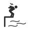 Extreme sport jumping from trampoline active lifestyle silhouette icon design