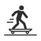 Extreme sport man skateboard equipment active lifestyle silhouette icon design