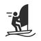 Extreme sport sailing competition active lifestyle silhouette icon design