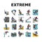 Extreme Sport Sportsman Activity Icons Set Vector