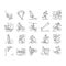 Extreme Sport Sportsman Activity Icons Set Vector