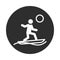 Extreme sport surfing active lifestyle block and flat icon