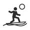 Extreme sport surfing active lifestyle silhouette icon design