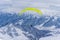 Extreme sports - paraglide in winter