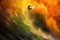 Extreme Sports in Vivid Color - A Surfer Catching a Huge Wave (Generative AI)