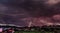 Extreme storm and lighning over the mountains.