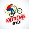 Extreme style, BMX cyclist t-shirt design. Isolated illustration.