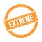 EXTREME text on orange grungy round stamp