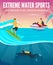 Extreme Water Sports Flat Composition Poster