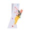 Extreme young woman sportive athlete climber cartoon character gripping stones on indoor rock wall