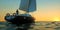 Extremeley detailed and realistic high resolution 3D Sailing Illustration