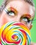 Extremely beauty colorful lollipop, comes with matching makeup