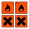 Extremely flammable and harmful sign set