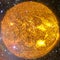 Extremely hot star. Flaring of Sun. Elements of this image furnished by NASA