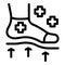 Extremity feet pain icon outline vector. Medical foot