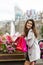 Extremly happy young woman with shopping bags