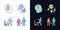 Extrinsic motivation light and dark theme RGB color icons set