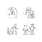 Extrinsic motivation linear icons set