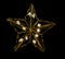 Extruded golden stars on a black background