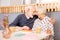 Exuberant senior couple sharing love