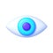 Eye 3d on white background. App icon. Vector render illustration
