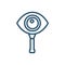 Eye analysis magnifier research line style icon