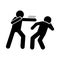 Eye assault men icon. Simple pictogram of fighting icons for ui and ux, website or mobile application