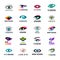 Eye blinker business icon glimmer template logo idea startup light company badge vector illustration
