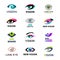 Eye blinker business vision daylight glimmer template logotype idea keeker light peeper company badge vector