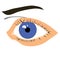 Eye with blue pupil #1