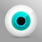 Eye, blue. Realistic 3d blue eyeball vector illustration. Real human iris,pupil and eye sphere. Icon on transparent background.