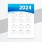 eye catching 2024 annual wall calendar layout for workspace