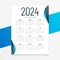 eye catching 2024 new year english calendar layout organized events