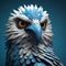 Eye-catching 3d Art Wallpaper Of A Blue And White Eagle