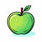 Eye-catching Apple Cartoon Icon Vector Illustration In Bold Colors