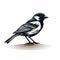 Eye-catching Black And White Bird Vector With Neo-pop Iconography