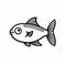 Eye-catching Black And White Fish Icon Design - Free Vector