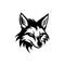 Eye-catching Black And White Fox Head Logo In Wlop Style