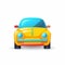 Eye-catching Cartoon Yellow Car Icon Illustration In Light Red And Azure