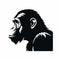 Eye-catching Chimpanzee Silhouette: A Stylized Vector Illustration