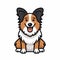 Eye-catching Corgi Cartoon Dog Illustration In Bold Outlines And Flat Colors